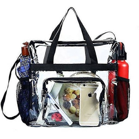 Transparent Madtaske - Holdbar Transparent Madtaske i PVC-plast med Justerbar Skulderrem og Håndtag, Arbejde, Skole