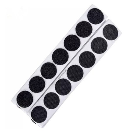 Klibbigt självhäftande - TECH DISCOUNT - 25 mm - 50 par - Svart - Stark vidhäftning