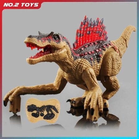 Fjernbetjent dinosaur til drenge legetøj i alderen 4 til 12 år - Realistisk gående robot Velociraptor med brølende lyd og LED-lys