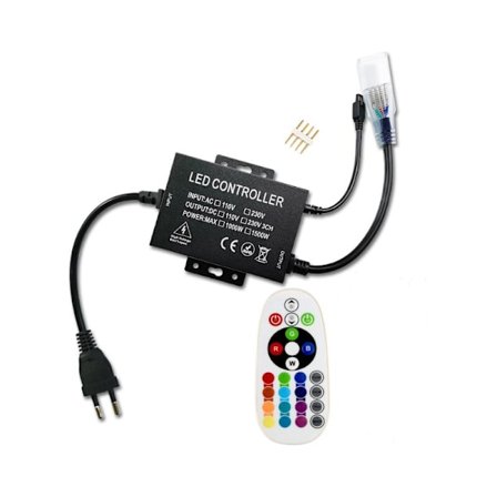 LED-belysning 24-tasters RF-fjernkontroll for 5050 SMD RGB LED-striper Svart