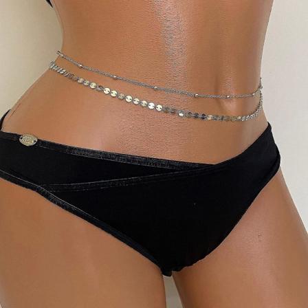 Kultaiset paljetteja set vatsa vyötäröketju Seksi Seksikäs Bikini Rantavaljaat Helmet Vartaloketju Boheemi korut naisille
