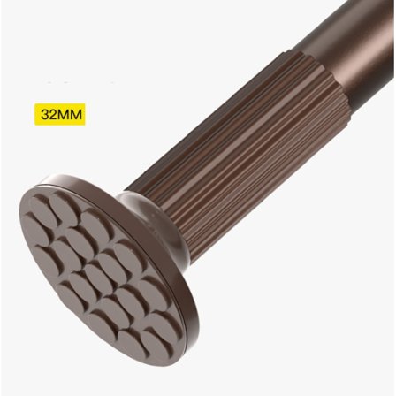 Teleskopisk stång utan håltagning, balkongtork, duschdraperi, gardinstång (frostad brun)