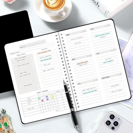 1 stk. To-Do-Liste Notatbok - Udateret Ukentlig Planlegger Dagbok Sjekkliste Organizer 52 Avrivbare Sider med Vanetracker