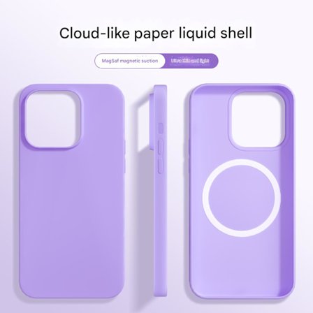 Ultratundt ægte flydende silikone til Apple mobiltelefoncover nyt beskyttelsescover magnetisk suge fuld dækning anti-fald varmeafledning blød skal