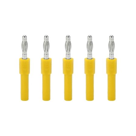 5 stk. 4 mm bananpluggadapter Sterk tilkobling God konduktivitet 4 mm til 2 mm konvertering Bananplugg Gul
