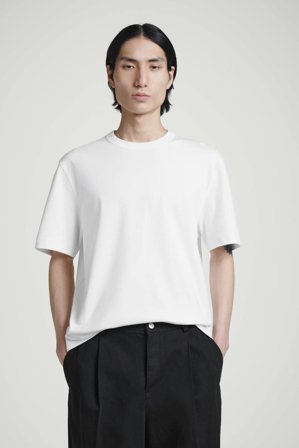 COS Men's Interlock Cotton Crew-Neck T-Shirt in White
