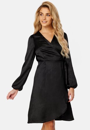 VERO MODA Sabi LS Wrap Dress Black Klær