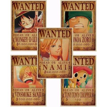 Anime-plakat, One Piece Wanted-plakater 51,5 cm × 35,5 cm Store, Mand