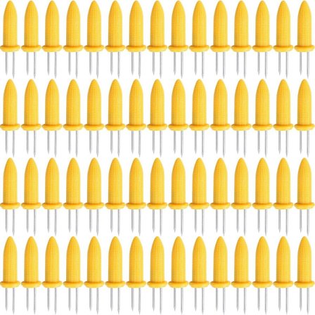 Pakke med 60 maiskolbespyd, små maiskolbeholdere i rustfritt stål, gafler, mais KLB