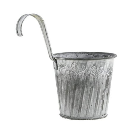 1 stk. hængende blomsterkrukke 9,5x9,5x7cm metal vinage stil plantepotte