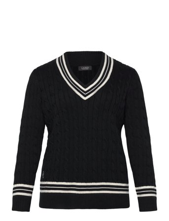 Cable-Knit Cotton Cricket Sweater Lauren Women Black