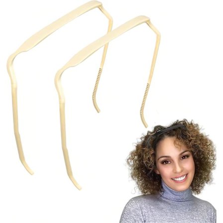 2 stk. krøllede hårbånd, tykt hårbånd til kvinder, usynligt hårbånd, firkantet hårbånd, der passer som solbriller, fikseringsværktøj til krøllet hår