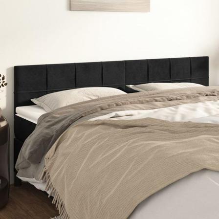 Vidaxl Huvudgavlar 2 St Svart 90x5x78/88 Cm Sammet Svart