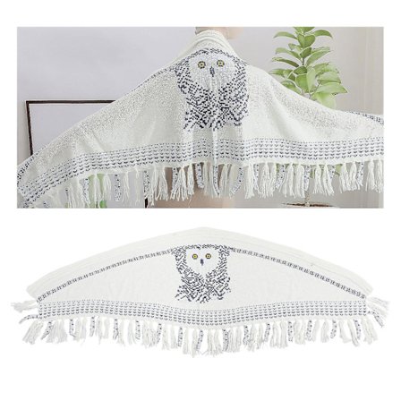 Uggla Halstørklæde Sjal, Uggla Strikkede Halstørklæder, Halstørklæder Til Kvinder Hvid Vendbar Tryk