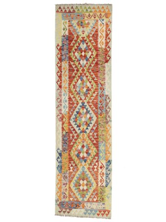 Oriental Kilim Afghan Old Style Rug 81X290 Runner Wool, Afghanistan