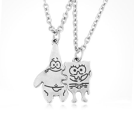 SpongeBob SquarePant Big Star Couple Titanium Steel Nec