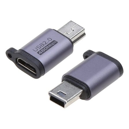 Micro USB till TypeC Mini USB-omvandlare Kontakt Stöd Laddning & Datasynkronisering 480Mb