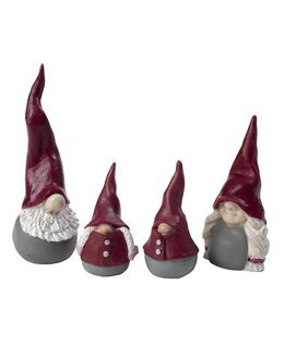 Deko-nisser Familien 4-pak Rød