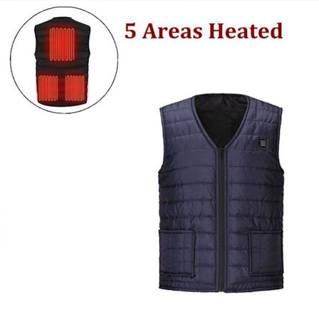 Opvarmet Vest til Mænd, Elektrisk Opvarmet Vest, Batteri Medfølger Ikke