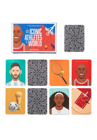 Printworks Memo Game - Iconic Athletes Spel Unisex Blå ONESIZE