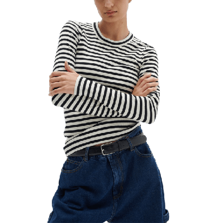 Inwear DagnaIW Striped T-shirt Långärmade toppar Dam Svart M