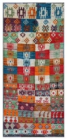 Anudada A Mano Berber Colourful Alfombra 78X181 De Lana Rojo Oscuro/Negro Pequeño