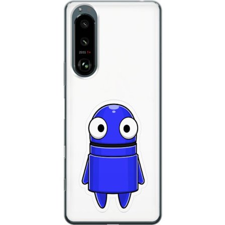 Kompatibel Mobilcover til Sony Sony Xperia 5 III Blå tegnet karakter med store øjne og et venligt udtryk i minimalistisk design
