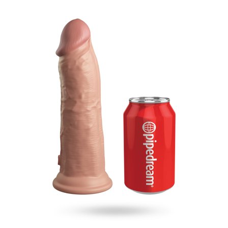 King Cock Elite 20CM Vibrating Silicone Dual Density Cock - Light - Vuxen.dk: For hende