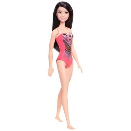 Barbie Docka 29 Cm Beach Baddräkt Med Svart Hår