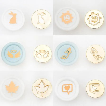Mini Lacquer Seal Head Cute Sealing Wax Tamp Heads Copper Seal Tool DIY Scrapbooking Wedding Party Invitation Card Decoration