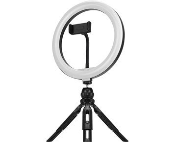 Streamplify LIGHT 10 Ring Light, 25,4cm - 10” LED-ringlampa med 3 ljuslägen och trefotsstativ