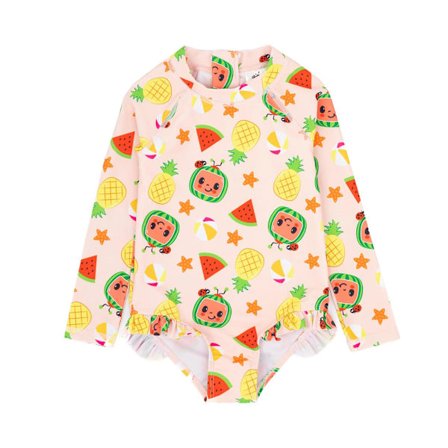 Cocomelon Flickor Volang Baddräkt 18-24 Månader Rosa/Gul