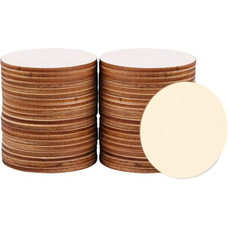 100 stk. Ubehandlede treemner rund form, lette treutskjæringer naturlig rustikk, kunsthåndverksemner til fest julegavemerke treøredobber emner barn