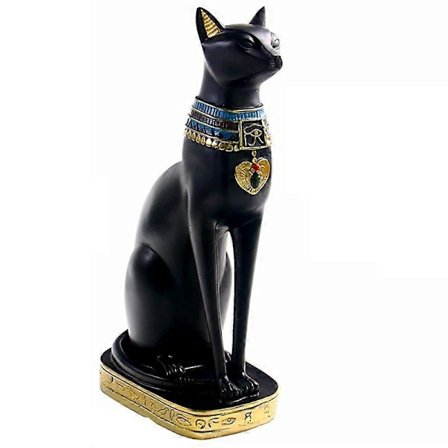 Resin Egyptisk Bastet Figur Anime Egyptisk Gudinde Statue Skulptur Hjemmebar Kontor Skrivebordspynt