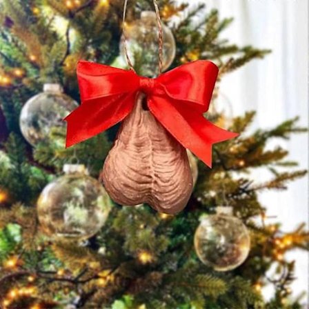 2025 juletrepynt En julekule Stygg pung-ornamenter for voksne Prank Juleornamenter Morsomme spøkegaver Gave ONE SIZE