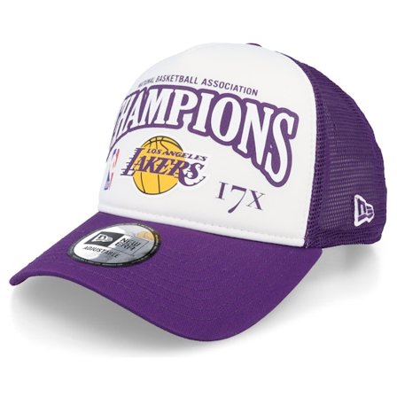 New Era - NBA Wit trucker Cap - Los Angeles Lakers League Champions White/Purple Trucker @ Hatstore