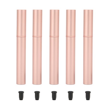 5 ST Tom Mascara Tube Rosaguld Metal Shell Blød børste Bærbar øjenvippebeholder til make-up