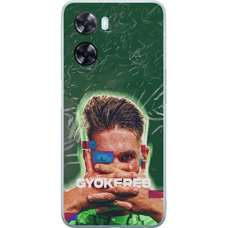 Kompatibel Mobilcover til OnePlus Nord N20 SE Lamine Yamal i Barcelona-trøje med neonlys og røde og blå lyn i dramatisk effekt