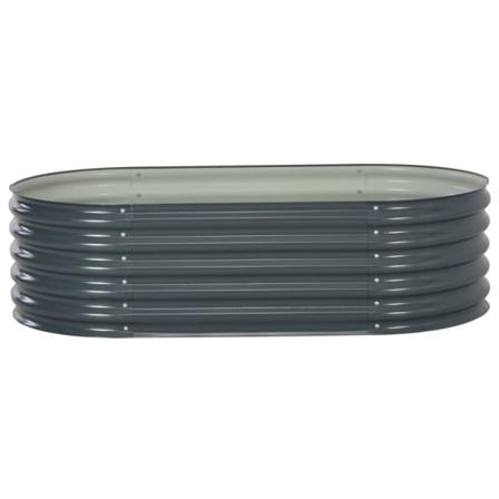 Vidaxl Odlingslåda Upphöjd Galvaniserat Stål 160x80x44 Cm Grå Grå