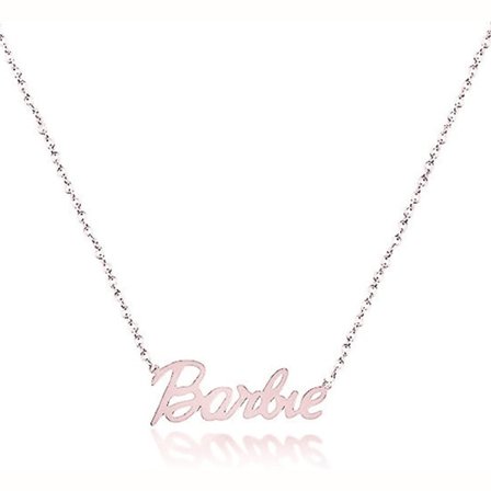TG Barbie Halsband Barbie Bokstav Titanstål Ljus Lyx Roséguld