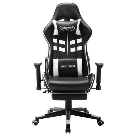Vidaxl Gamingstol Med Fotstöd Svart Och Vit Konstläder Multifärg