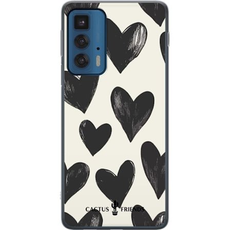 Kompatibelt Mobildeksel til Motorola Motorola Edge 20 Pro Cactus and Friends - Bold Black Love Pattern