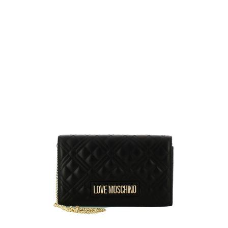 Love Moschino, Shiny Quilted Bag Zwart, Dames, Maat:ONE Size