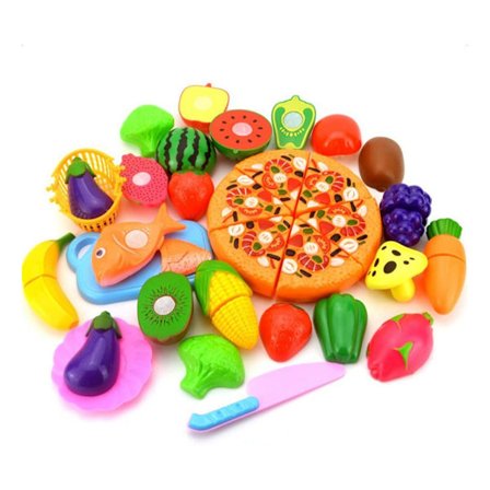 24 stk lekesett for skjæring av grønnsaker og frukt for kjøkkenleker for barn