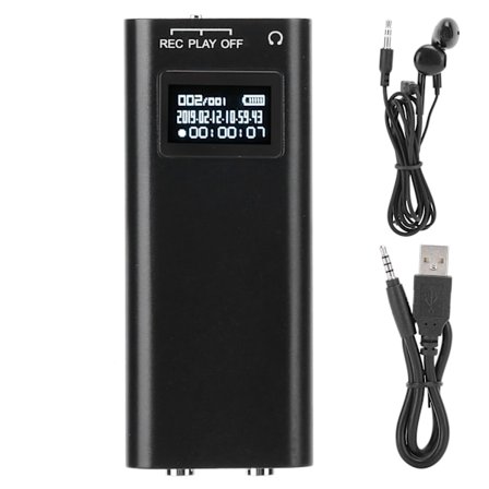 Q25 Mini Bärbar Digital Röstinspelare MP3-spelare Ljudinspelningsenhet för Möte 8GB