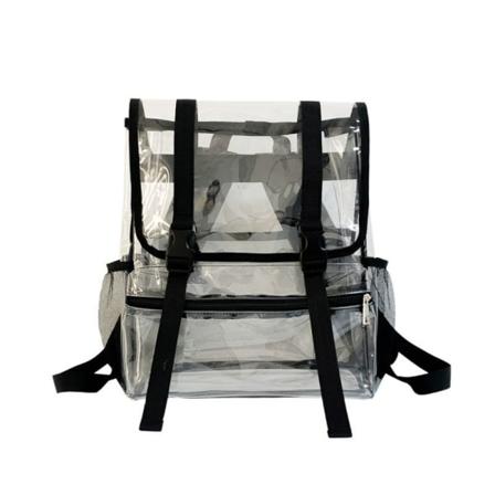 Kirkas reppu läpinäkyvä kirjalaukku MUSTA Black