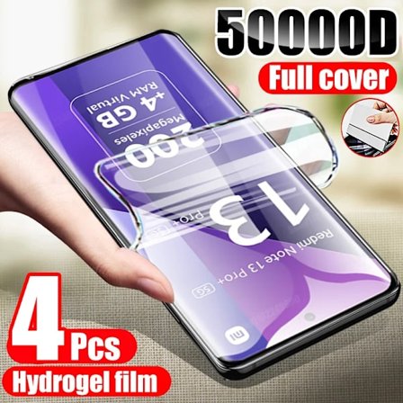 4 st Hydrogel Film för Xiaomi Redmi Note 13 14 12 11 10 9 8 7 Pro Plus Skärmskydd för Redmi Note 14S 12S 11S 10S Mjuk Film