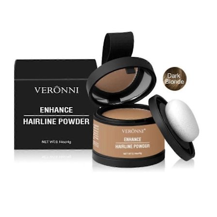 VERONNI Hårfesteskulpturerende Skyggepulver, Perfekt for å Skjule Høye Panner, Skulpturere Sideburns, Konturere Hårfestet