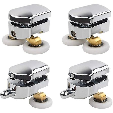 Duschdörrsrulle, 4 dubbla duschdörrsrullar Glidrullar Dörrersättningshjul för duschkabin (25 mm) (hy)