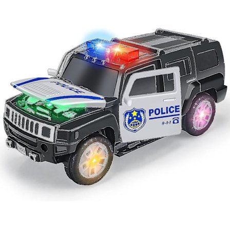 Elektrisk politibil med LED-lys og sirenelyder for barn gutter jenter - Politibil åpne dører perfekt for jul bursdag - Politibil